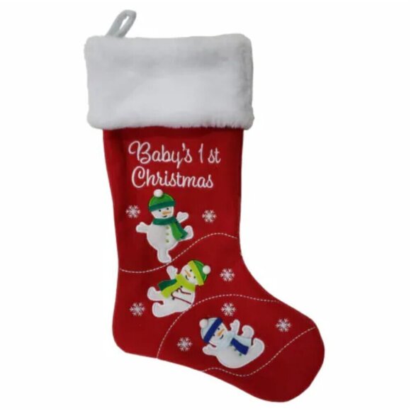 Holiday Home Christmas Stocking Baby's First Christmas 3D Snowman Xmas Gift - Picture 5 of 8
